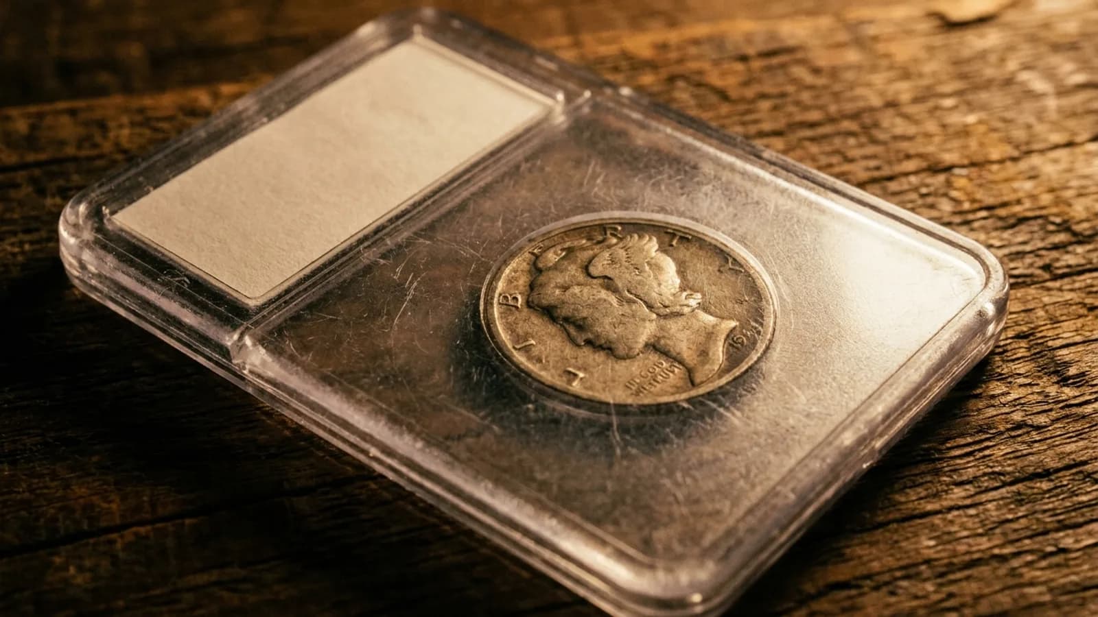 A certified coin sealed in a grading holder labeled with a Details designation