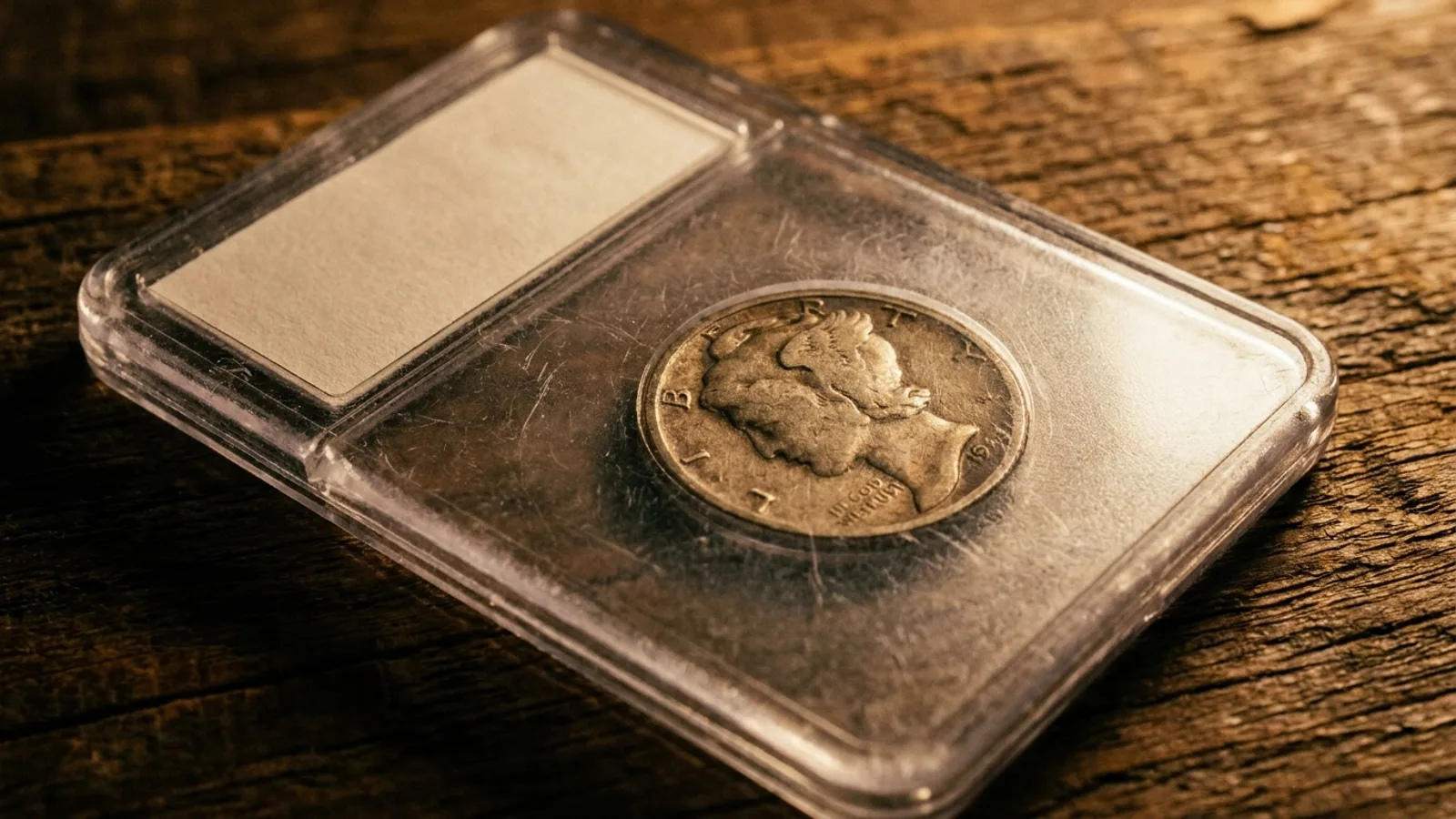 A certified coin sealed in a grading holder labeled with a Details designation