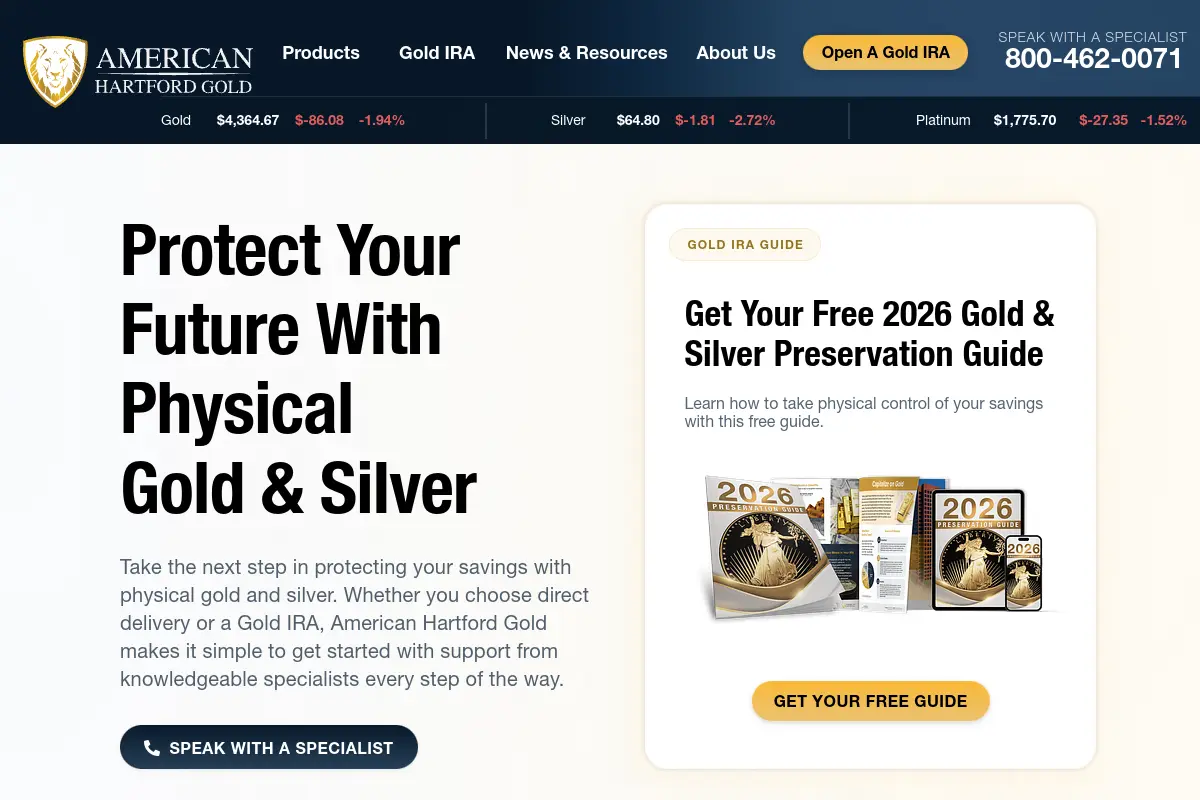 American Hartford Gold website