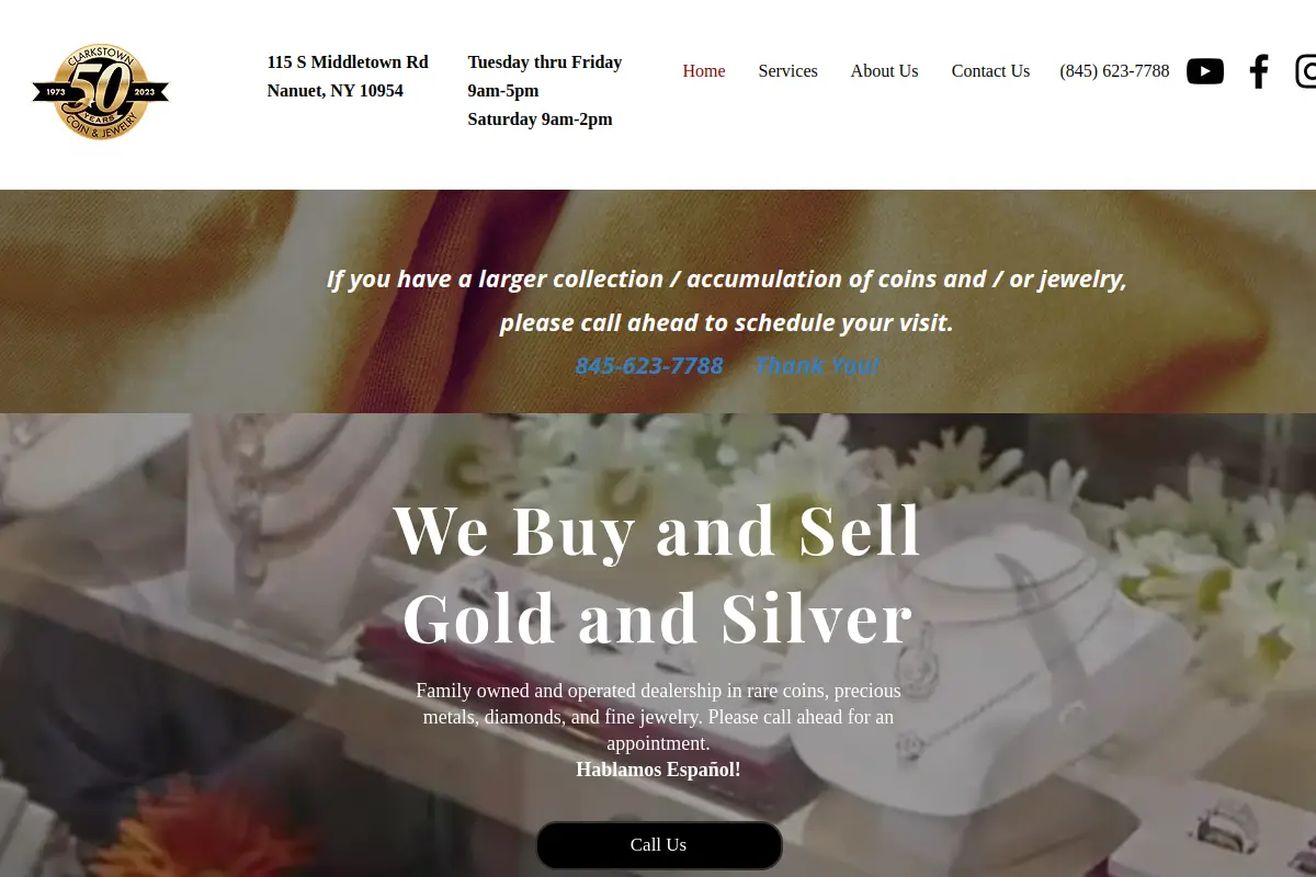 Clarkstown Coin & Jewelry website
