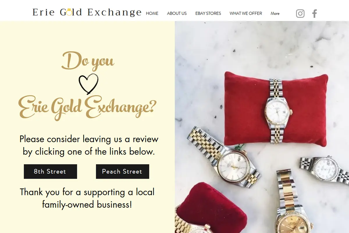 Erie Gold Exchange website