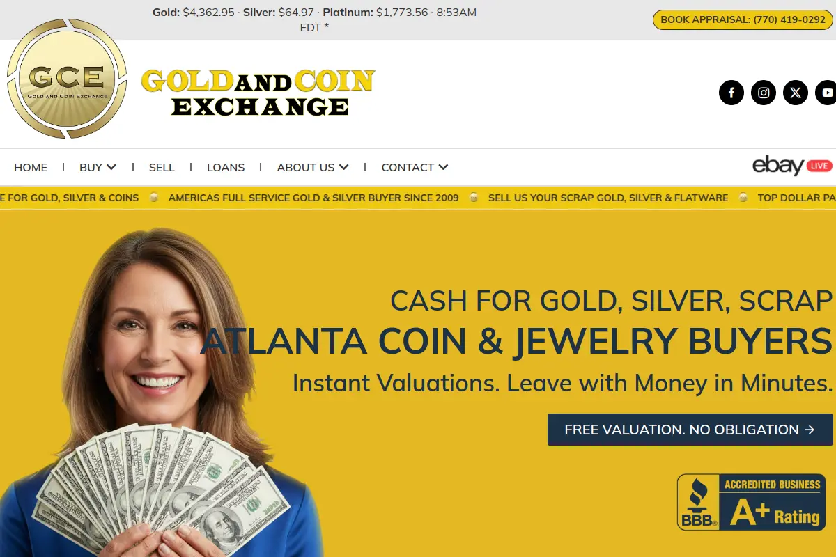 Gold And Coin Exchange | Rare Coins Currency Diamonds website
