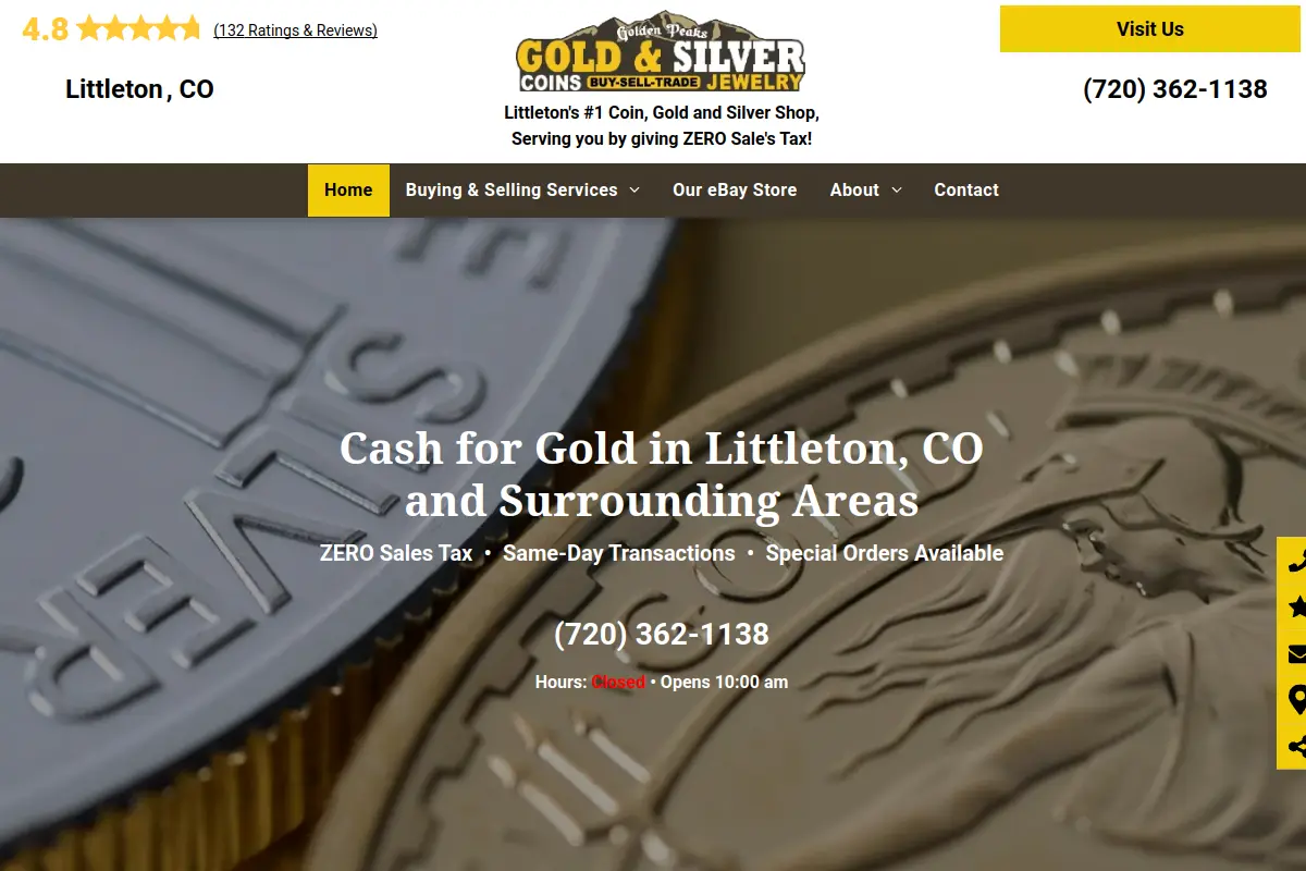 Golden Peaks Coin, Gold & Silver website