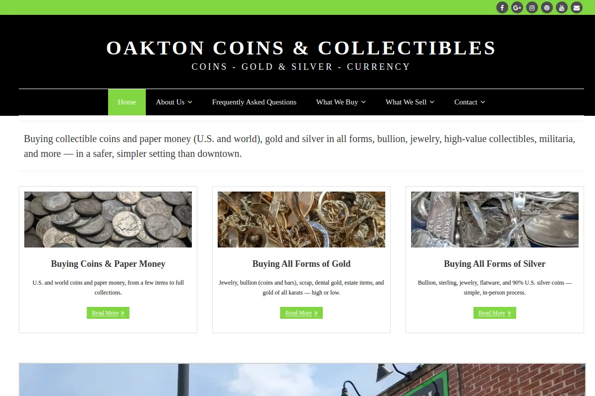 Oakton Coins & Collectibles website