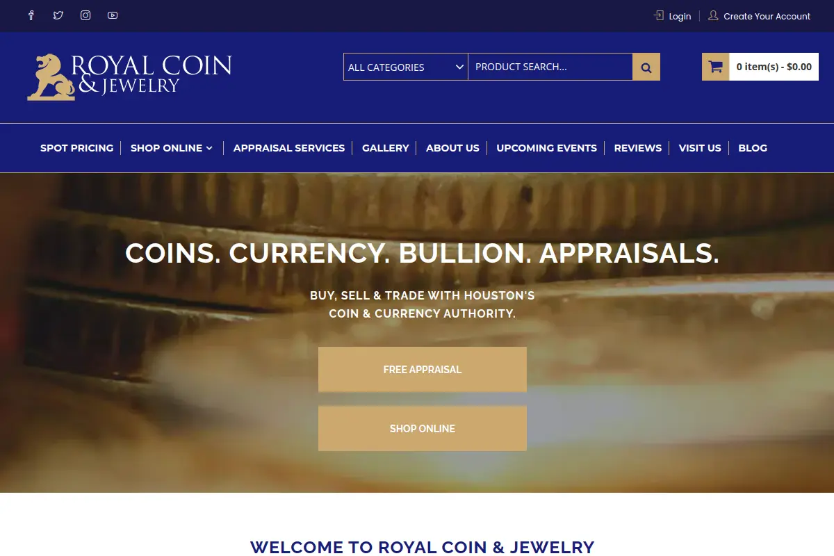 Royal Coin And Jewelry website