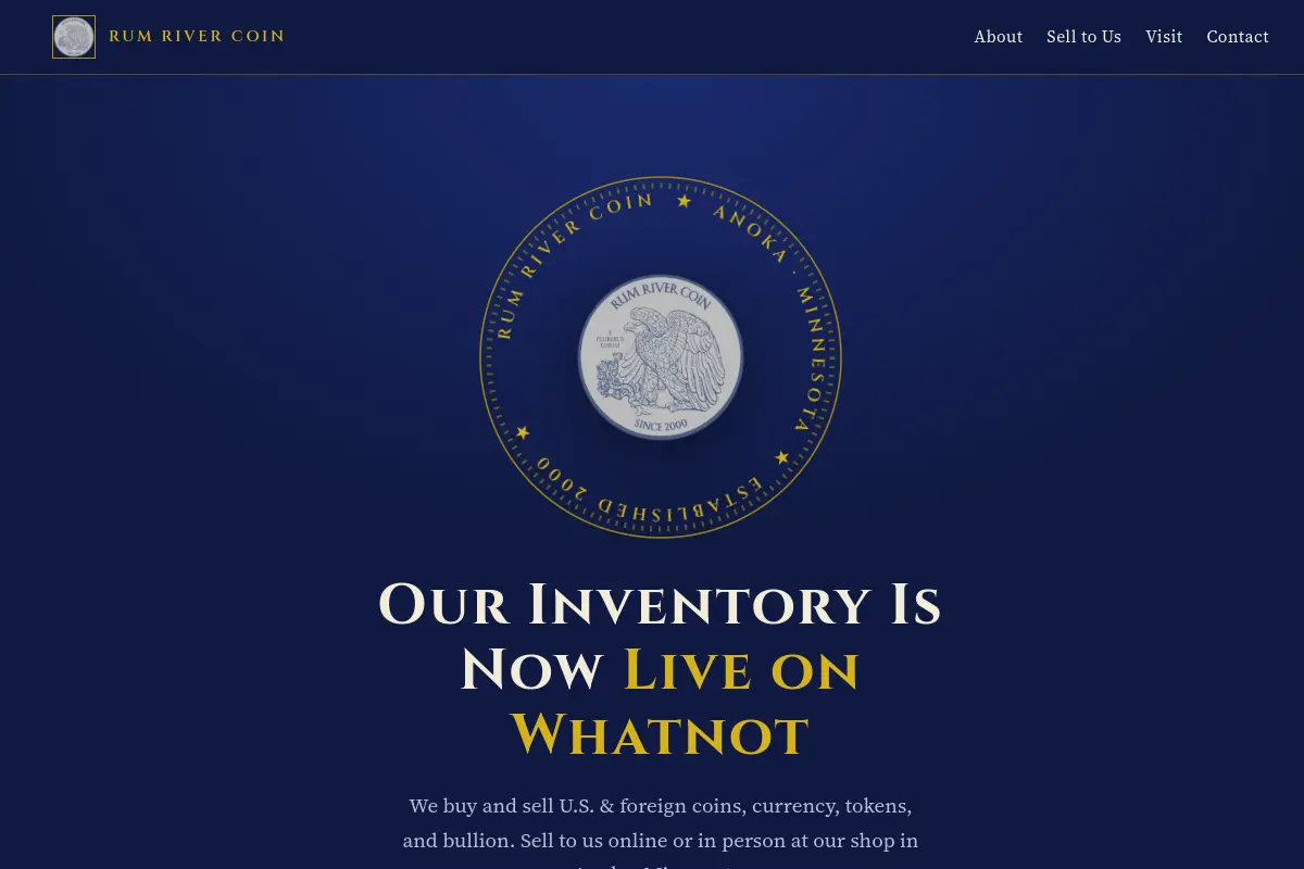 Rum River Coin website