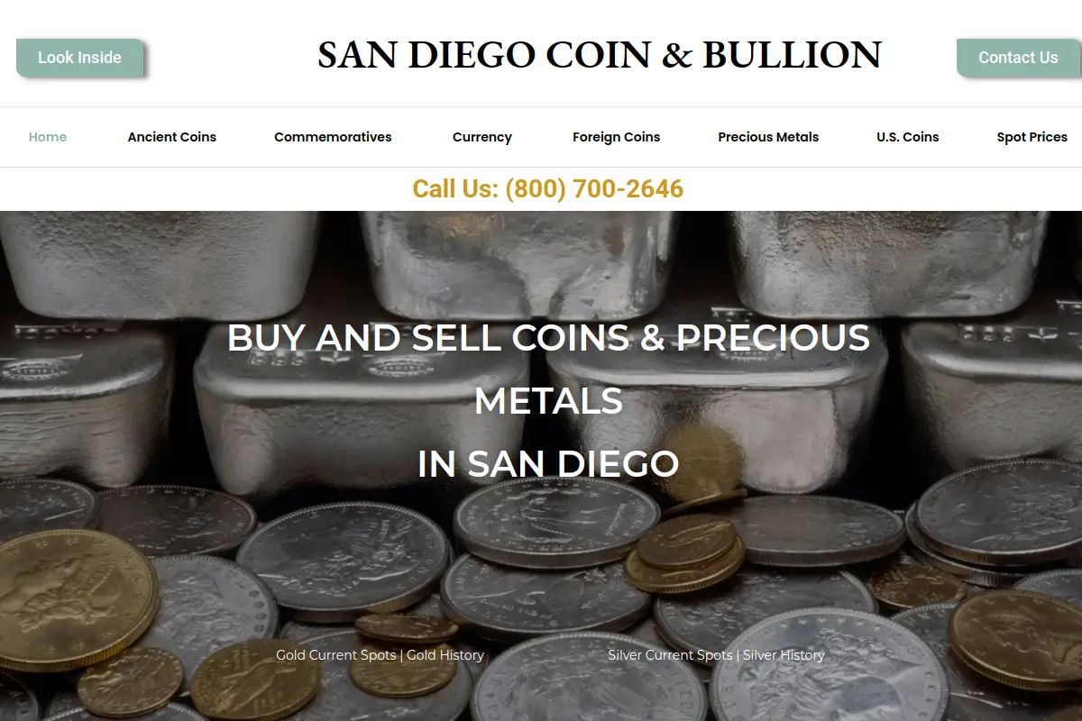 San Diego Coin & Bullion website