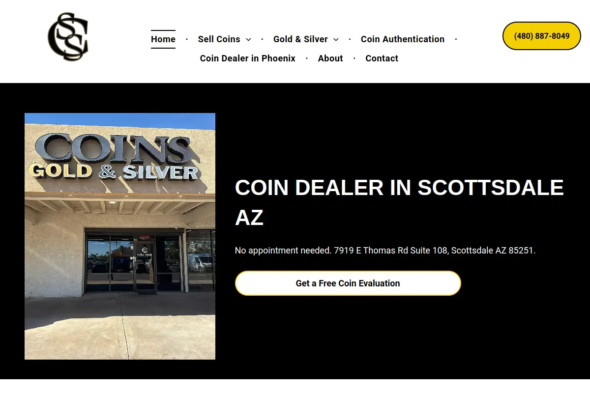 Scottsdale Coin Shop website
